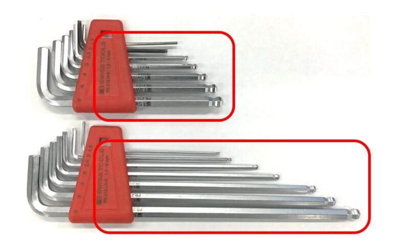 六角レンチの持ち手の長さ